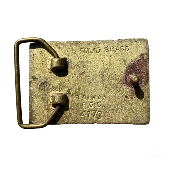 Solid Brass Vintage Belt Buckle - RICH - Picture 2 of 3